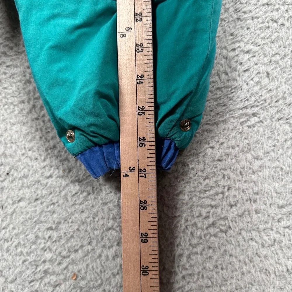 Vintage North Crest Kids 24M‎ Snowsuit Ski Winter One Piece Football Teal Blue